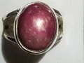 СРЕБЪРЕН ПРЪСТЕН СЪС ЗВЕЗДЕН РУБИН НЕТРЕТИРАН 21.62кт., снимка 3