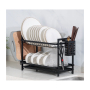 Сушилник на две нива,Черен, С поставка за прибори, 52.5х24.3х34см., снимка 8