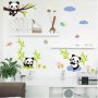 3 панди панда детски самозалепващ стикер лепенка за стена мебел детска стая