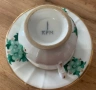 Антична немска порцеланова чаша с чинийка KPM Krister ~1910 г., снимка 2