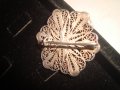 АРТ-ДЕКО СРЕБЪРНА ВИНТИДЖ ФИЛИГРАННА БРОШКА - ЦВЕТЕ РЪЧНА ИЗРАБОТКА 17077, снимка 5