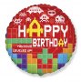 джойстик видео игра конзола Happy Birthday Джойстик Геймърско кръгъл фолио фолиев балон хелий парти