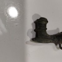 Старинна османска бронзова лула за опиум - тютюн , снимка 2 - Антикварни и старинни предмети - 39584443
