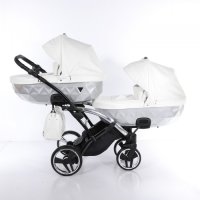 Бебешка количка Junama Mirror Satin Duo Slim 2в1, 3в1 НОВА, снимка 5 - Детски колички - 42081908