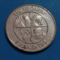 Монета 1996 година Исландия- 75771, снимка 3 - Нумизматика и бонистика - 30386432