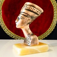 Медна статуетка Нефертити,оникс. , снимка 3 - Статуетки - 42341128