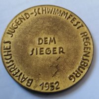Немски бронзов медал 1952, снимка 2 - Антикварни и старинни предмети - 36949734