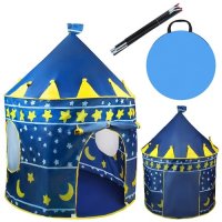 Детска палатка за игра + чанта за съхранение, Розова, Синя, 135х105 см, снимка 4 - Други - 39999617