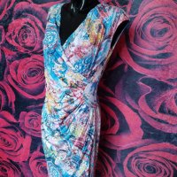 Многоцветна къса еластична рокля M , снимка 4 - Рокли - 37480706