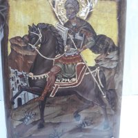 Икона на платно А5 на Свети Мина - Закрилник на семейството - ръчна изработка, снимка 11 - Икони - 37796494