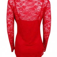 GUESS нова червена блуза, снимка 4 - Блузи с дълъг ръкав и пуловери - 31000018