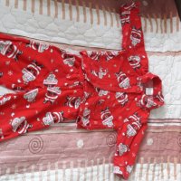 Коледна памучна пижама за 1 година, снимка 1 - Бебешки пижами - 30669976