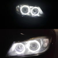 БЕЛИ LED крушки Angel Eyes ангелски очи за BMW E90 E91 E92 с Canbus, снимка 3 - Аксесоари и консумативи - 44727371
