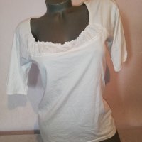 Бяла блуза ESPRIT 100 % памук р-р S, снимка 2 - Тениски - 36679688