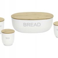 Страхотен сет кутия за хляб и 3 канистера, снимка 6 - Аксесоари за кухня - 31135154