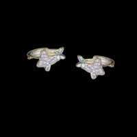 Outlet Sale Сребърни обеци"Butterflys",white/нови, снимка 1 - Колиета, медальони, синджири - 44497774