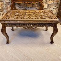 Барокова холна маса със дърворезба от орех , снимка 1 - Маси - 44762870