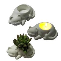 3D Голямо Коте Котенце силиконов молд форма калъп свещ свещник кашпа, снимка 6 - Форми - 37004563