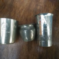 Три калаени чаши с надписи на немски, снимка 1 - Други ценни предмети - 38964275