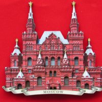 Автентичен дървен 3D магнит от Москва, Русия-серия-, снимка 1 - Колекции - 39248076