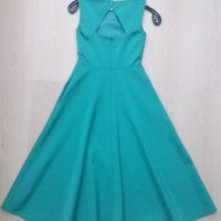 Зелена рокля - средна дължина, снимка 2 - Рокли - 29572709