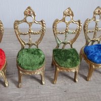 Миниатюрни бронзови колекционерски столчета -4 броя, снимка 7 - Антикварни и старинни предмети - 29445382