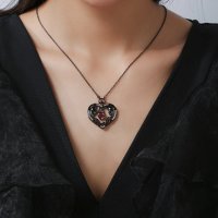 Колие със сърце и рубин, снимка 7 - Колиета, медальони, синджири - 35363719