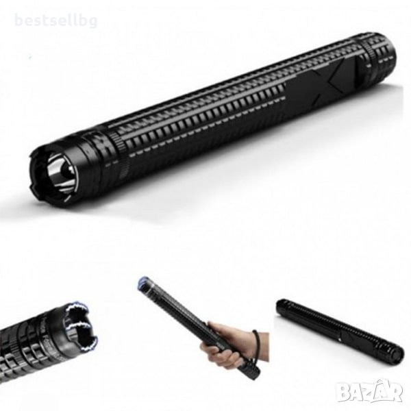 Силен ръчен лед фенер с електрошок палка бухалка за кучета самозащита, снимка 1