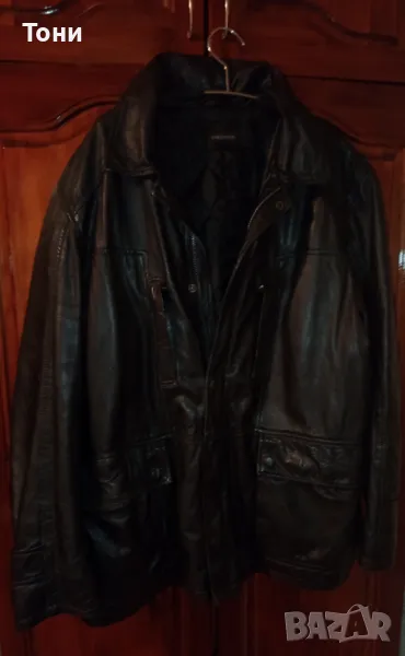 Ново Мъжко Зимно Яке Изцяло от Естествена Кожа XL , снимка 1