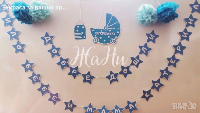 Украса За посрещане на новородено бебе у дома , снимка 1