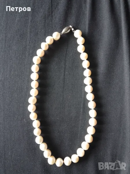 колие естествени перли сребро, снимка 1