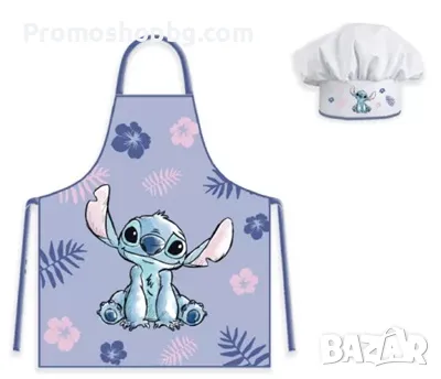 Детски готварски комплект Лило и Стич - престилка и шапка, снимка 1