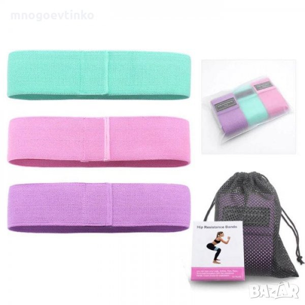 Текстилни тренировъчни ластици – 3бр., снимка 1