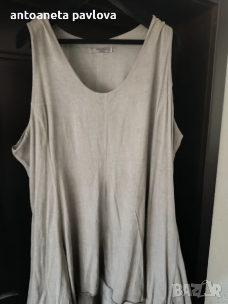 Макси рокля варен памук в сиво, снимка 1