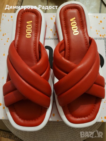 Дамски кожени чехли. Състояние ново. Номер 39.Много удобни за ежедневна употреба. , снимка 1