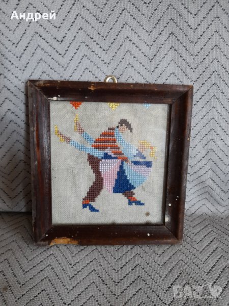 Стара бродирана картина #3, снимка 1