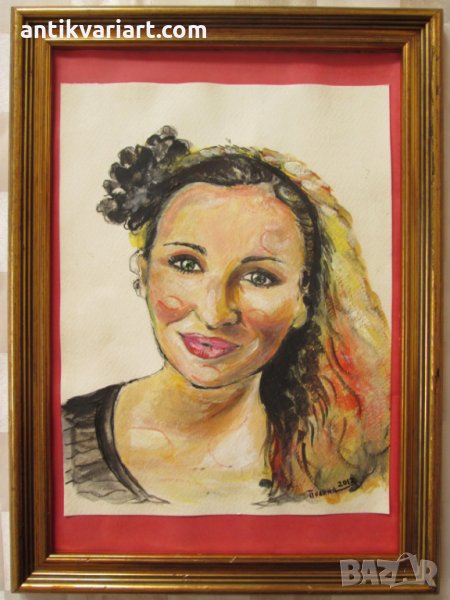 Картина ,смесена техника, подписана-35х26см,рамкирана, снимка 1