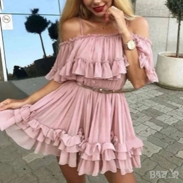 Розова рокля шаферка кръщене, снимка 1