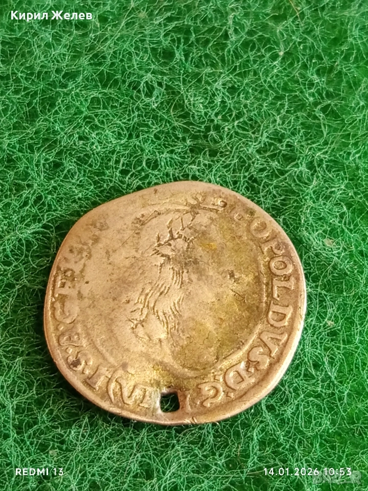 Сребърна монета 6 кройцера 1671г. Леополд първи Унгария за КОЛЕКЦИЯ 52995, снимка 1