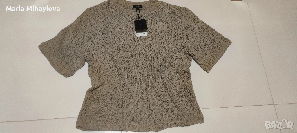 Massimo Dutti - Дамка плетена блуза с къс ръкав, снимка 1