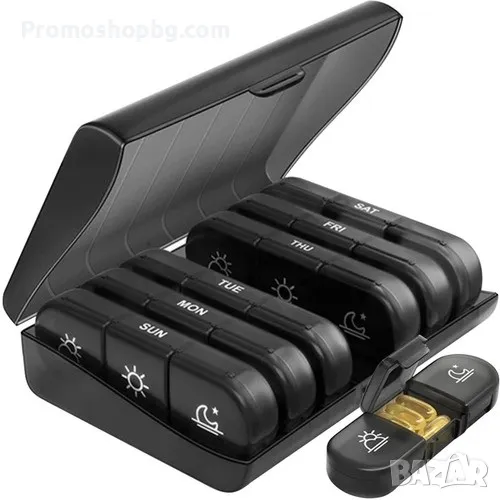 Органайзер за лекарства Ruhhy, подвижни контейнери с 3 отделения, 15x12x4 см, снимка 1