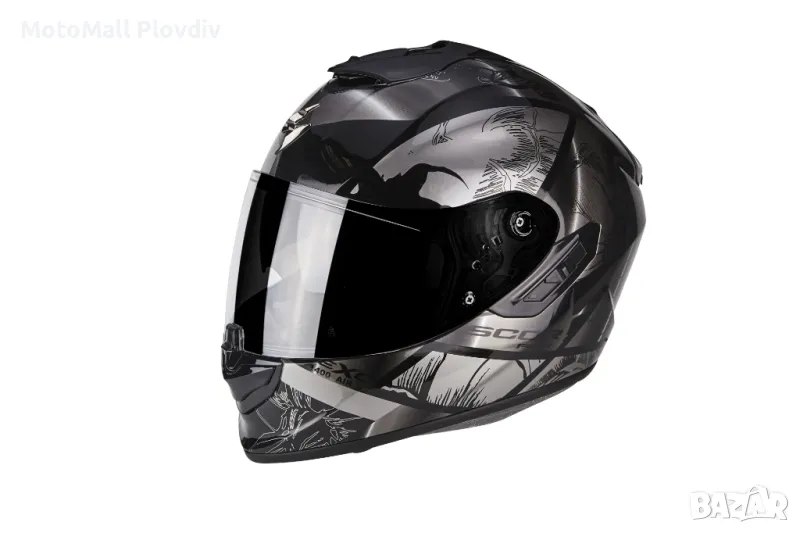 Каска SCORPION EXO-1400 Air Patch Black-Silver, снимка 1