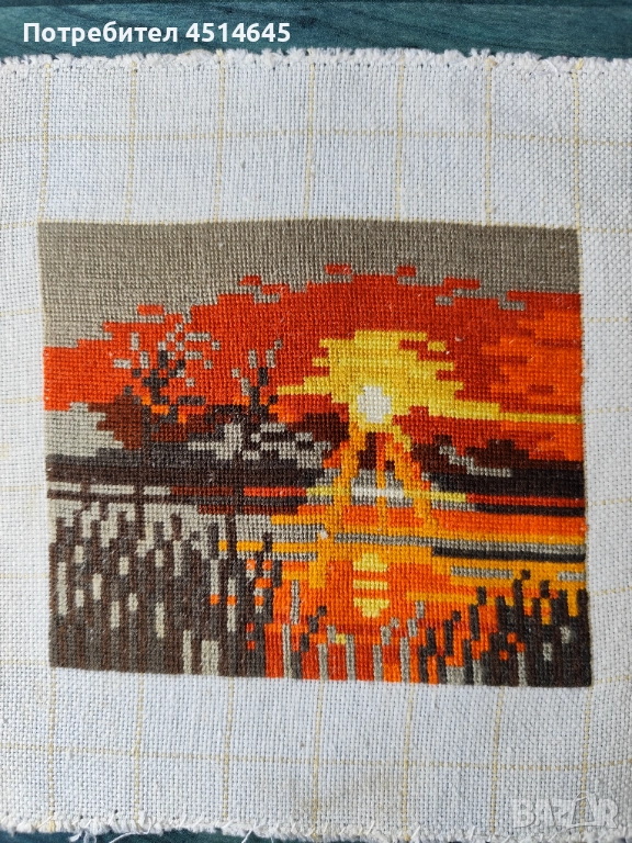 Гоблен "Залез над езерото", снимка 1