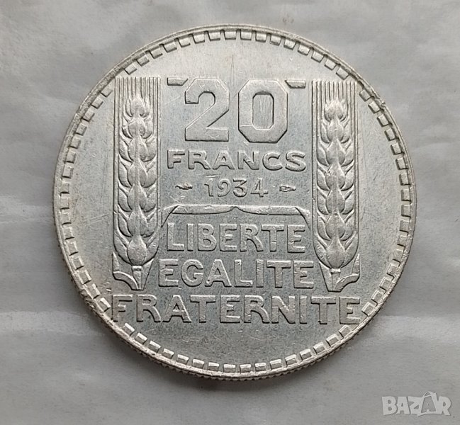 20 франка 1934 сребро, снимка 1