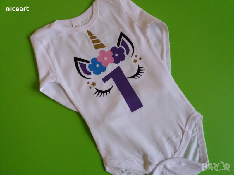 Бебешко боди еднорог , снимка 1