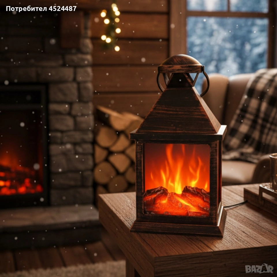 LED Камина-фенер с ефект на тлеещи въглени, снимка 1