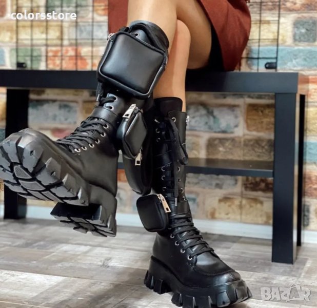 Равни ботуши - черна кожа - B0913, снимка 1