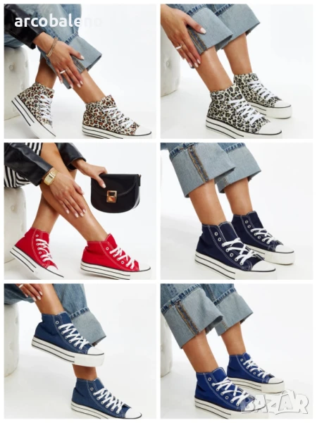 Дамски високи кецове с дебела подметка Bagy, 6цвята , снимка 1