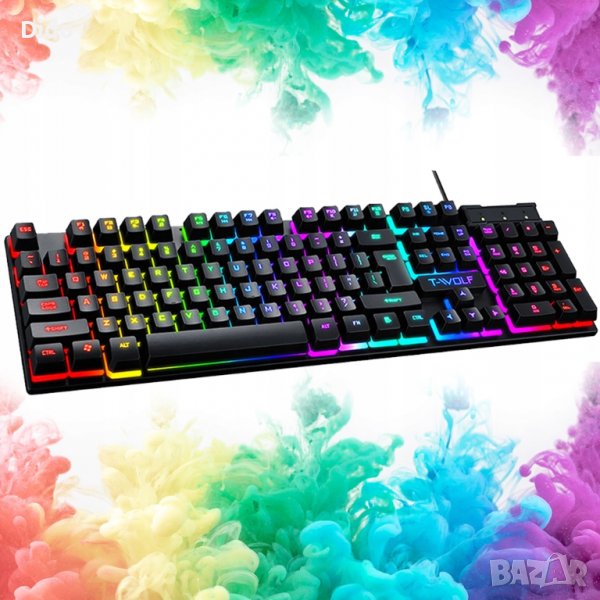 Геймърска светеща клавиатура T-WOLF, снимка 1