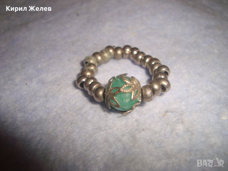 ХЕНД - МЕЙД ВИНТИДЖ ДИЗАЙН АРТ ПРЪСТЕН ПОСРЕБРЕН РАЗТЕГЛИВ МЪНИСТЕН 27775, снимка 1